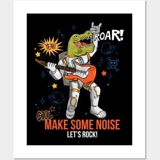 engraving cool dude in space suit rock star Posters and Art